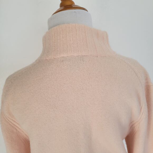 J. Crew Point Sur Mock Neck Sweater Merino Wool Alpaca Pink Women Medium - Picture 7 of 12